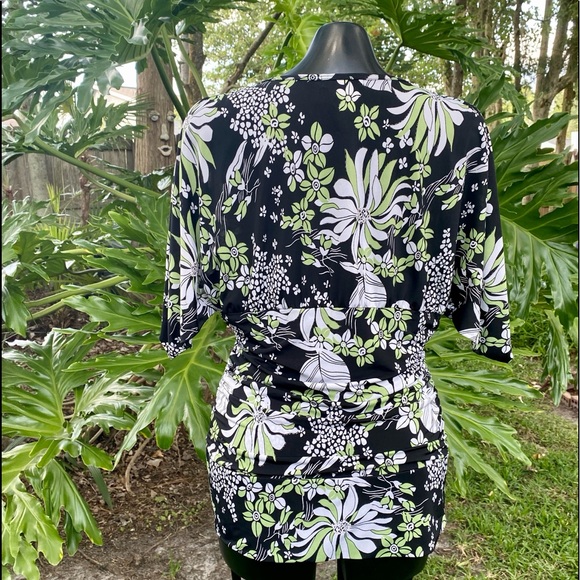 Vintage Rampage 90’s Black & Green Floral Blouse - Picture 3 of 8